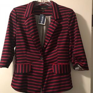 Red and blue blazer